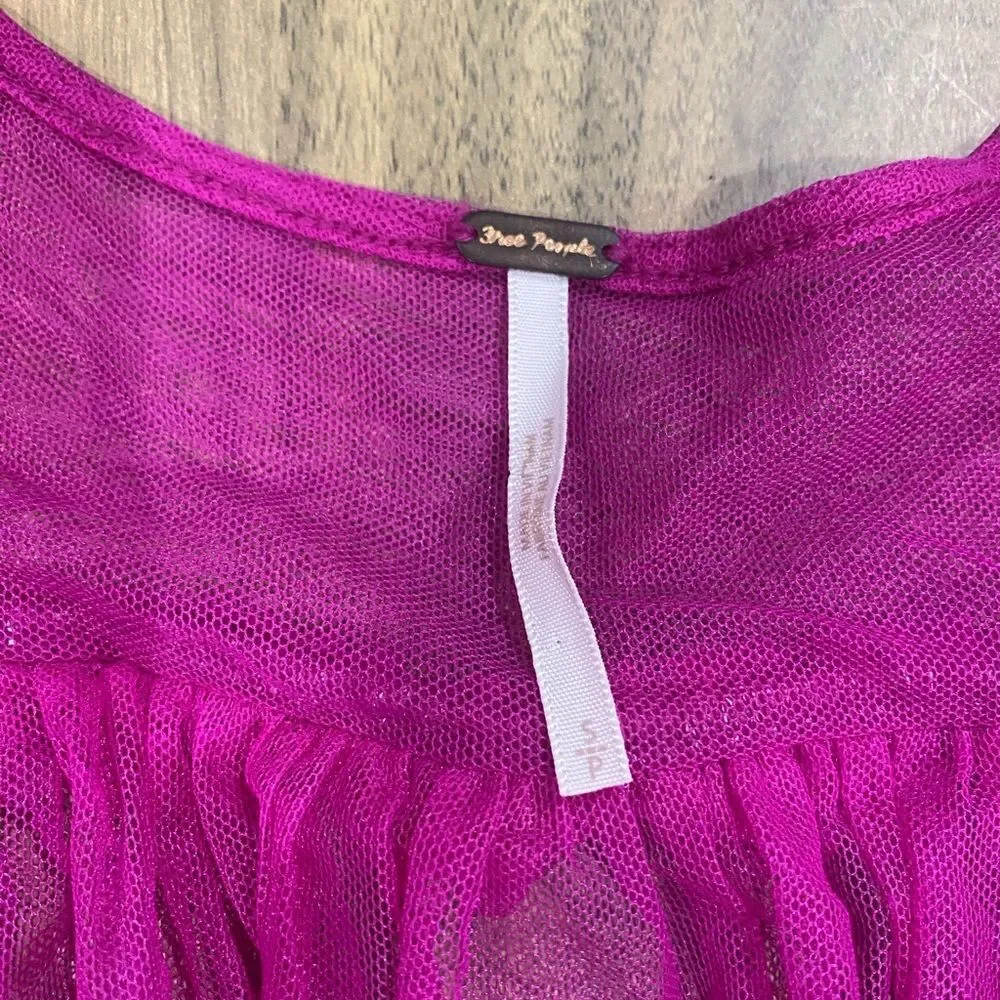 Free People Pink Ruffled Top - Picture 7 of 9